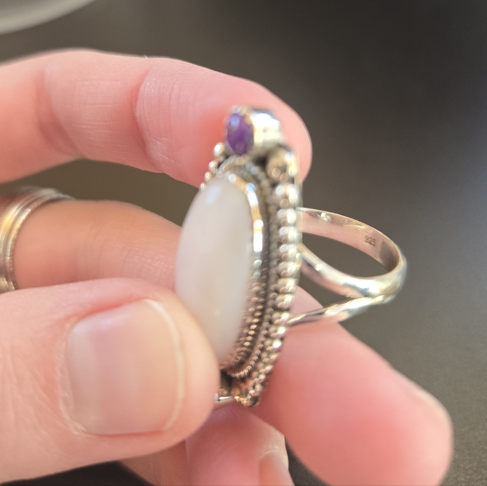 Pink Conch Sterling Ring - Picture 3 of 6